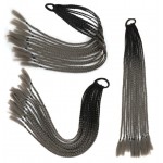 Coada de par afro impletita  Premium de 60 cm ombre, set 12 bucati Brunet cu Grey 2144#